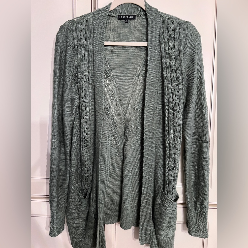 Love by Design Women's Open-Front Cardigan in Sage